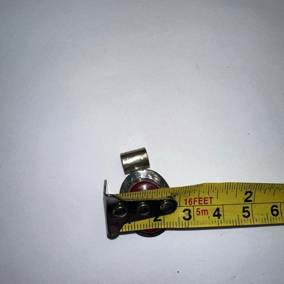 Red Coral & 925 Sterling Silver Oval Shape Pendant - Picture 6 of 6